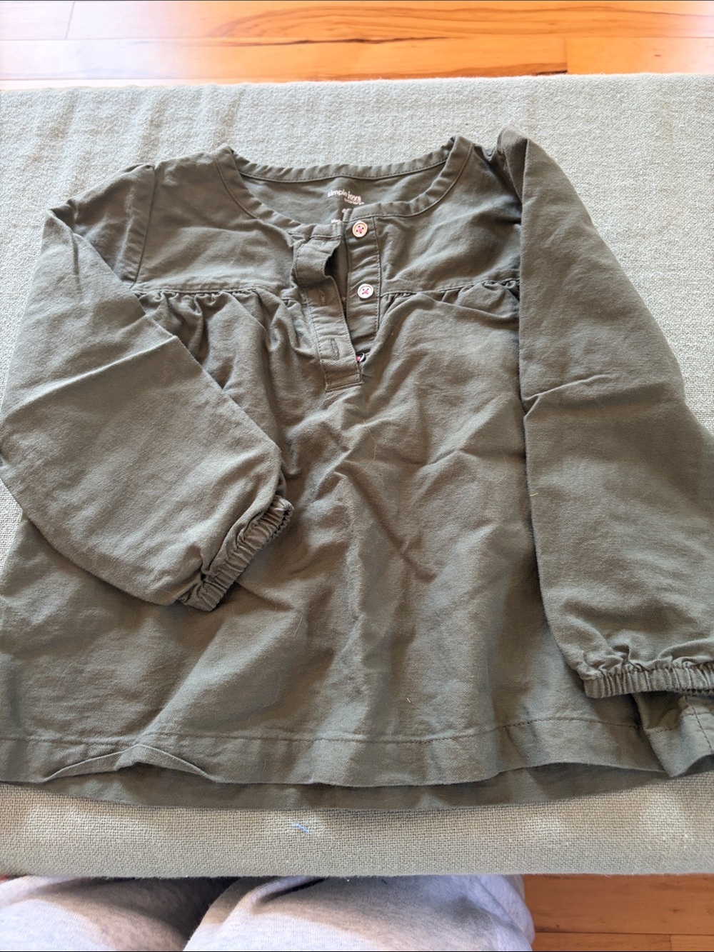 Carter's Olive Green Long-Sleeve Henley Top